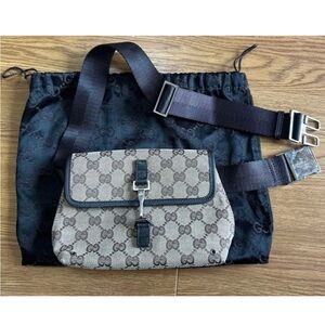 Gucci Beige and Black Belt Bag